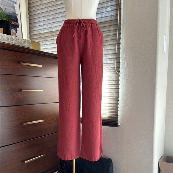 Red Blenca Wide-leg drawstring pants with front pockets. Size M - Runs small! - Picture 1 of 5